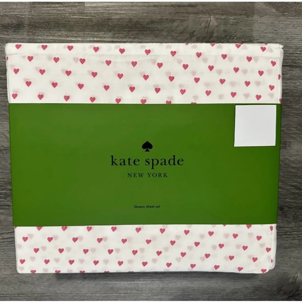 NWT Kate Spade Heart Queen Sheet Set